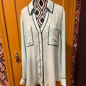 Express Portofino Shirt Light Blue with Dark Blue Details Size L